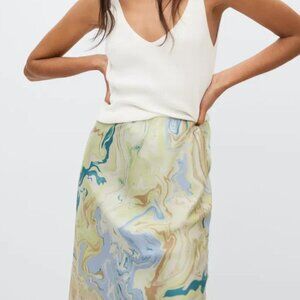 Mango marble-print skirt